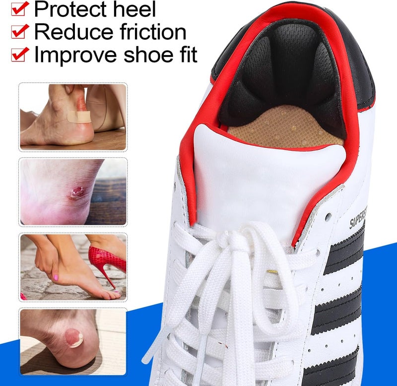 SUMBLIME Adhesive Back of Heel Cushion Pads, Heel Grips Inserts for Boots, Too Big Loose Shoes, Reusable Heel Guards Liners for Women Men, Improve Shoe Fit - Image 2